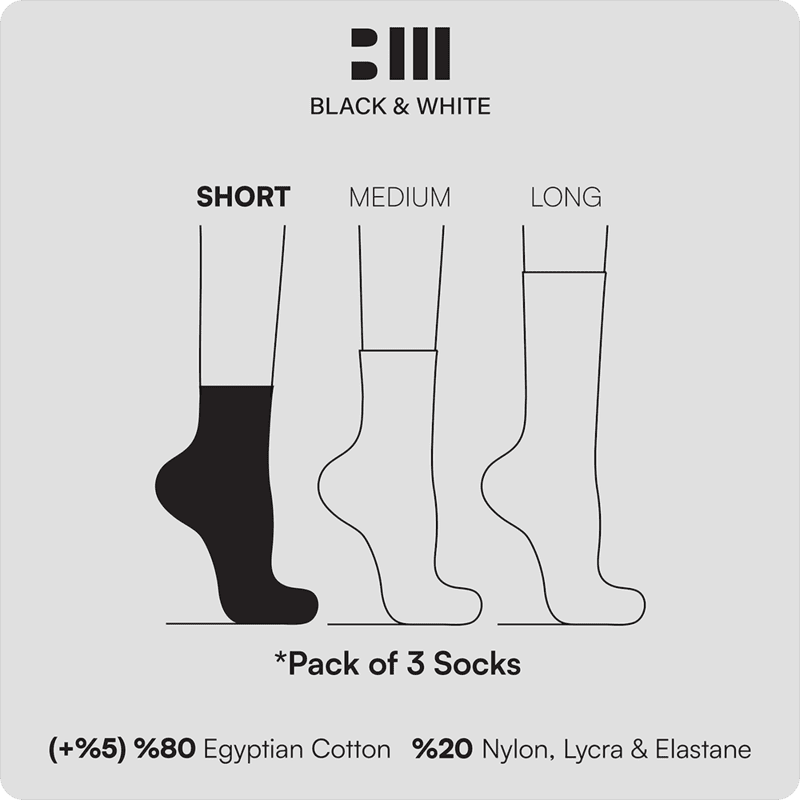 Ankle Black & White Offer 2 Packs - 3 Pcs