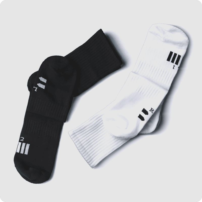 Long Black & White Socks Offer 2 Packs of 3 Pcs