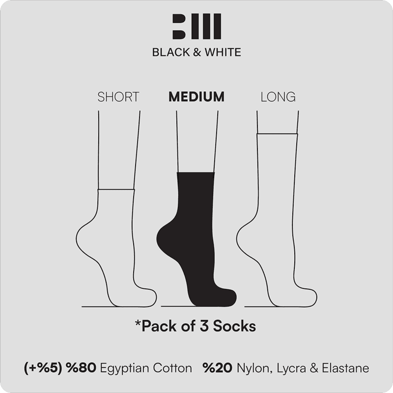 Medium Black Socks 3 Pcs