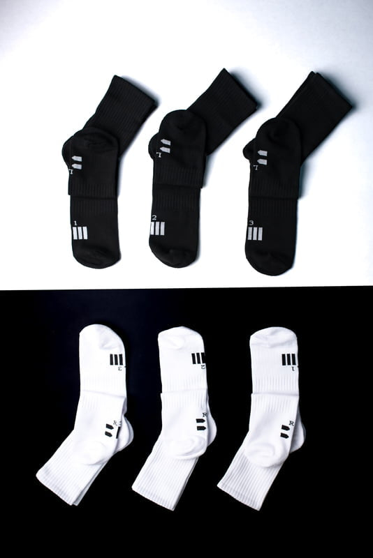 Long Black & White Socks Offer 2 Packs of 3 Pcs