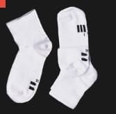 Kids White Medium Socks Crew Comfort 3 Pcs