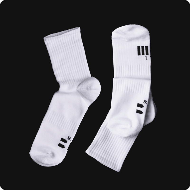 White  Long Socks High-Rise Comfort 3 Pcs