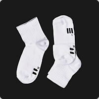 White Medium Socks Crew Comfort 3 Pcs