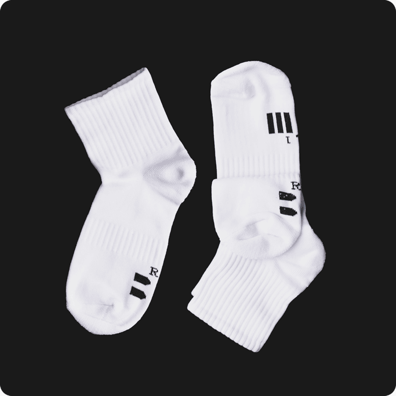 White Medium Socks Crew Comfort 3 Pcs